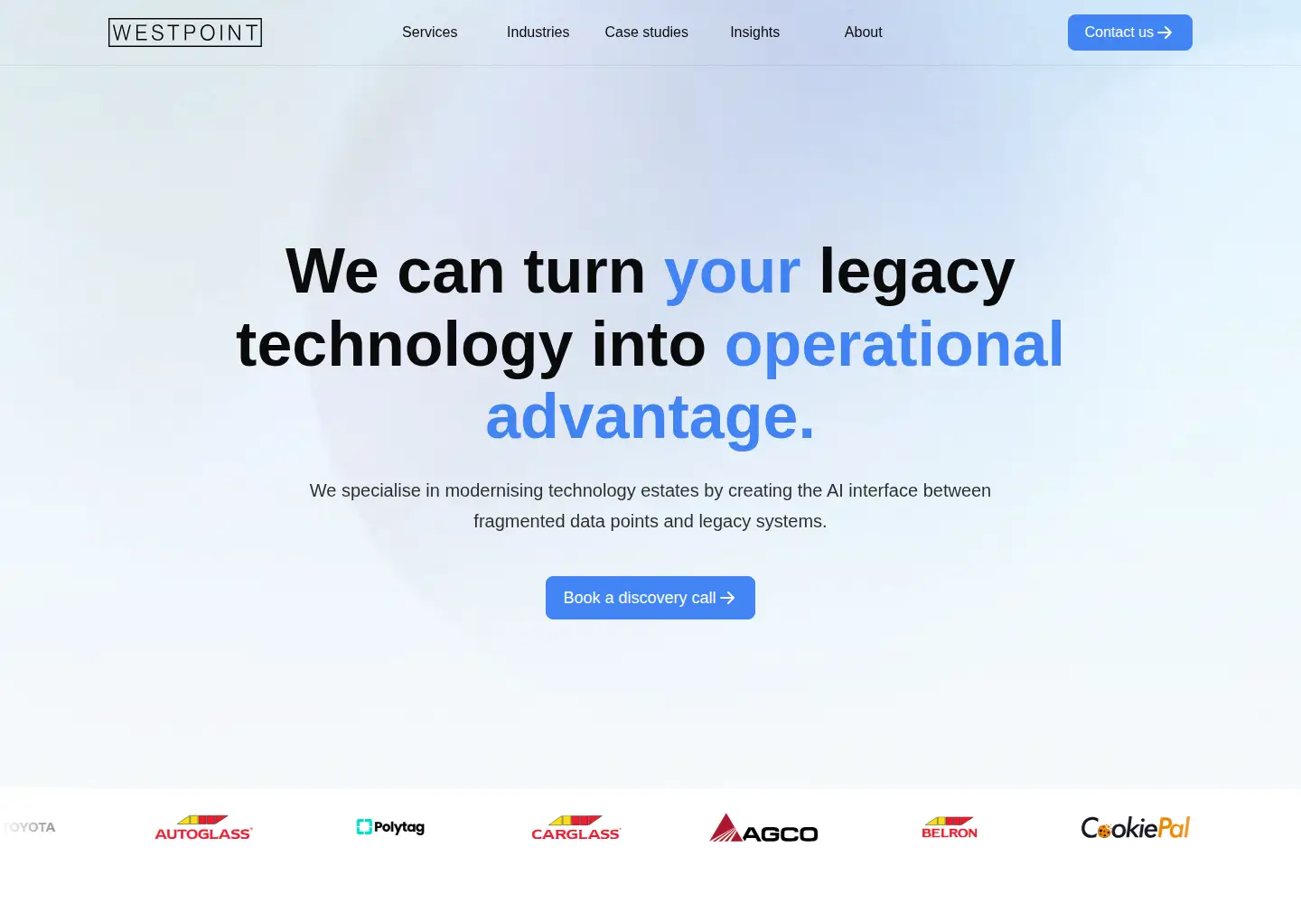 Screenshot of westpoint.io