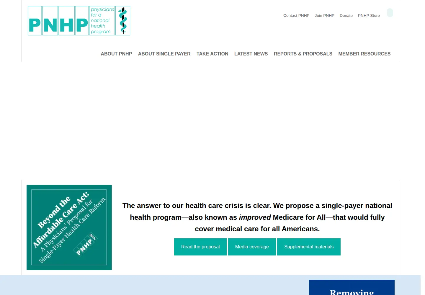 Screenshot of pnhp.org