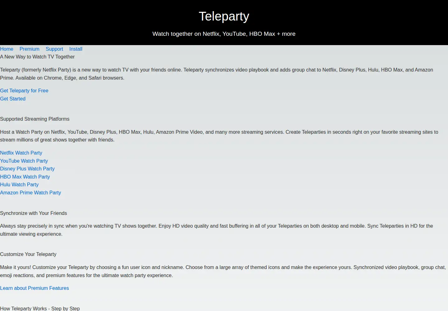 Screenshot of netflixparty.com