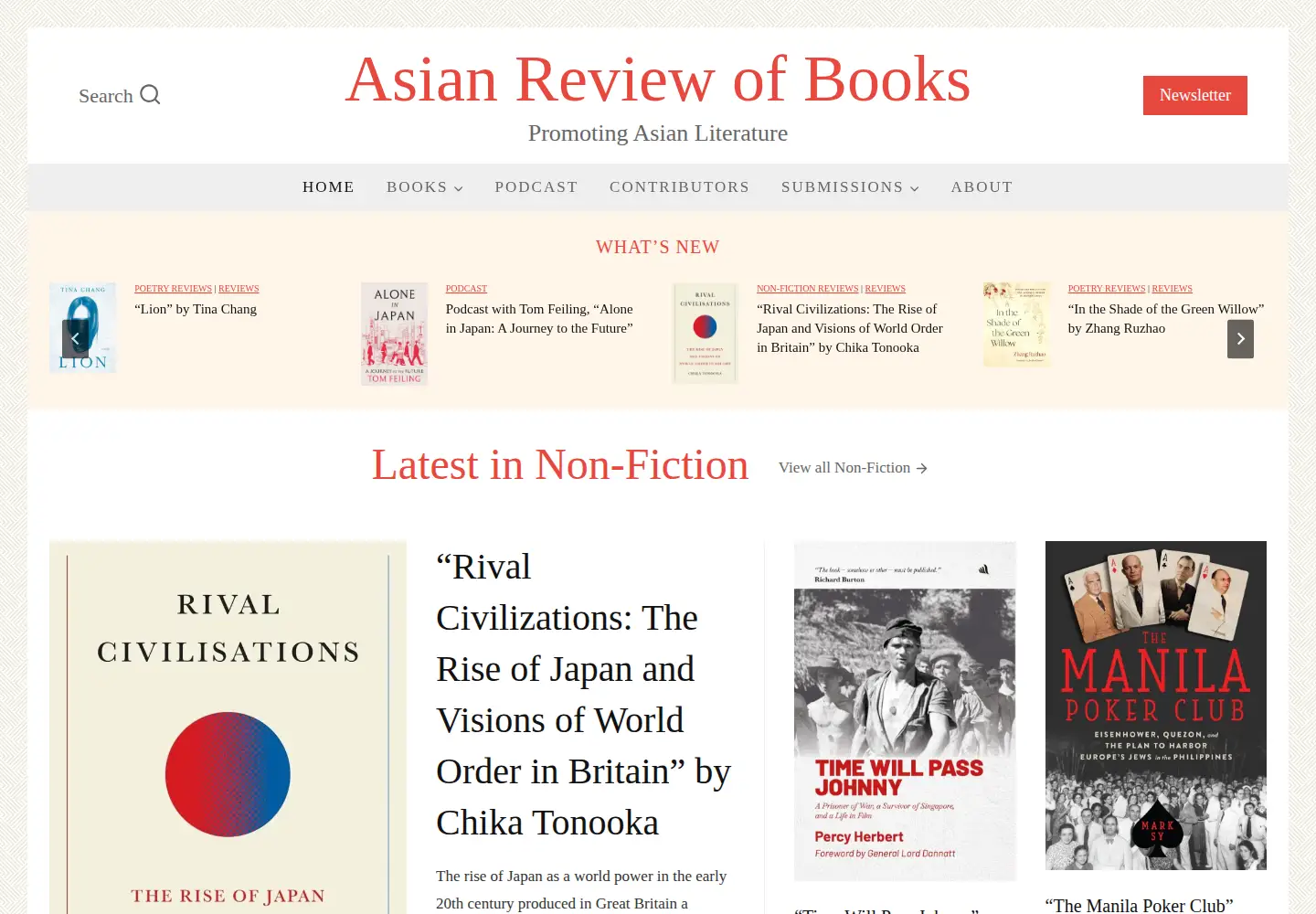 Screenshot of asianreviewofbooks.com