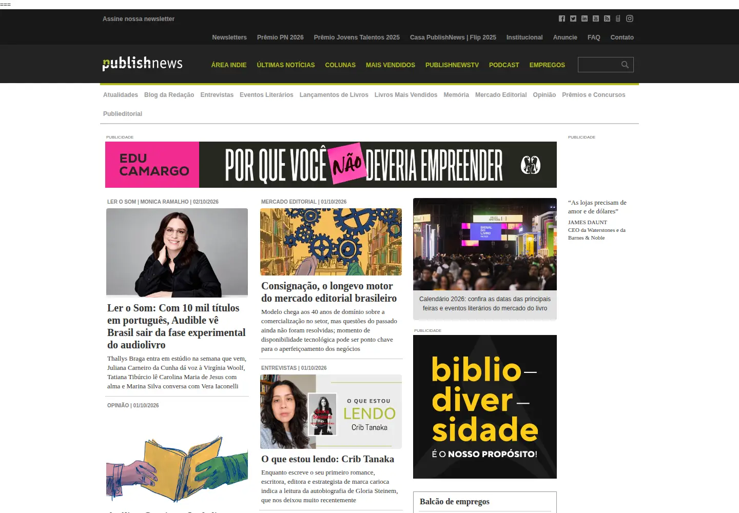 Screenshot of publishnews.com.br