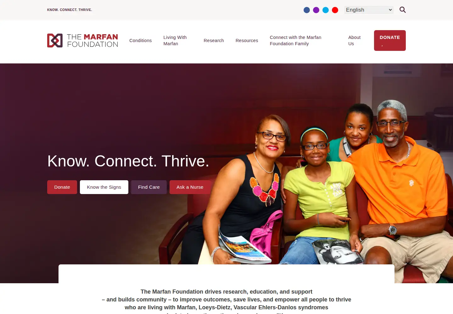 Screenshot of marfan.org