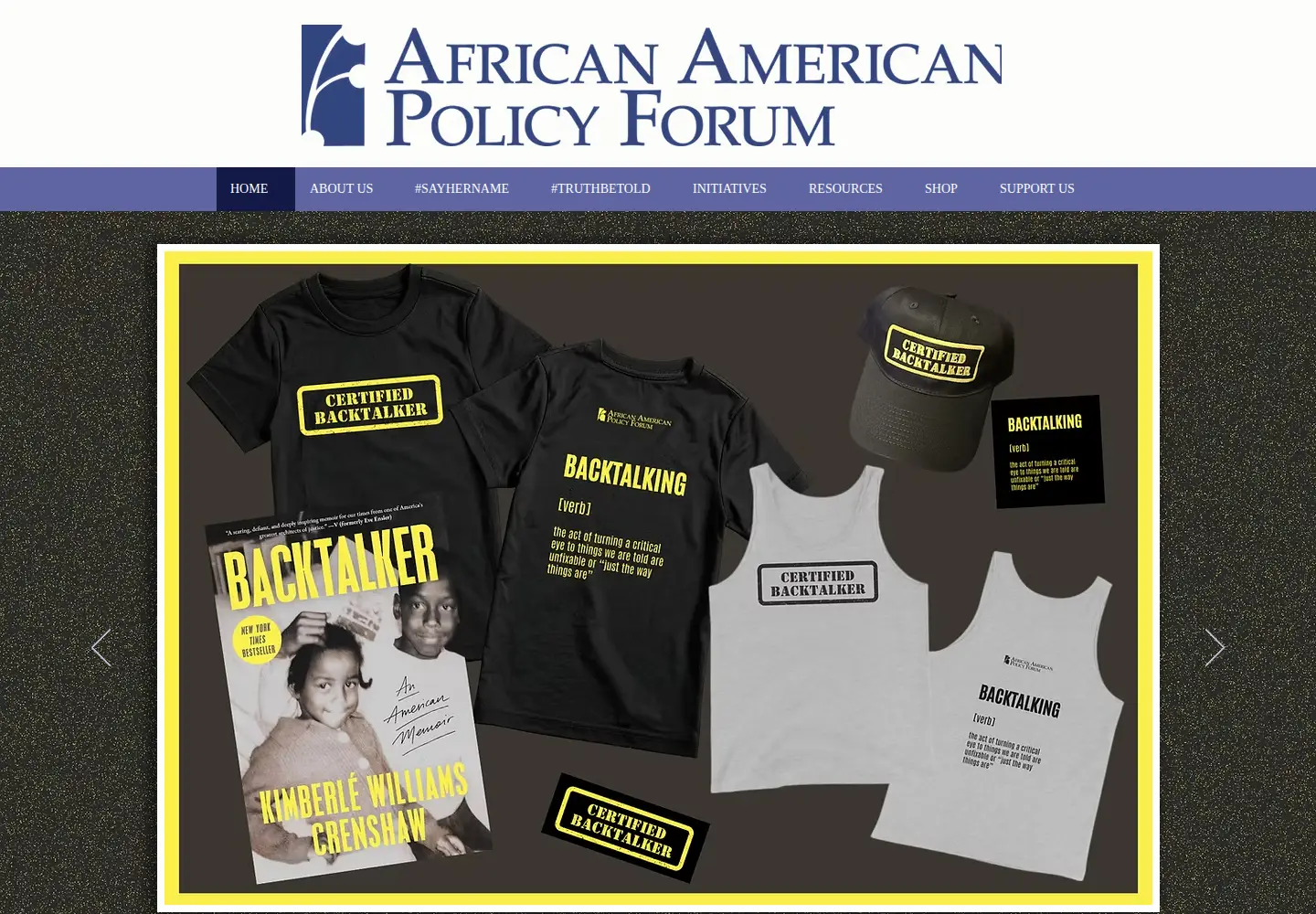 Captured homepage of aapf.org in the current scan