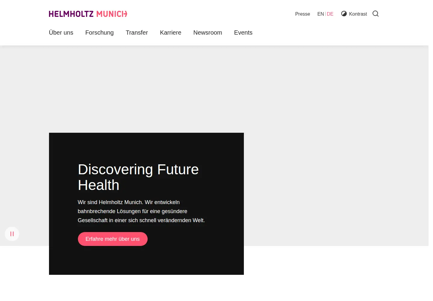 Screenshot of helmholtz-munich.de