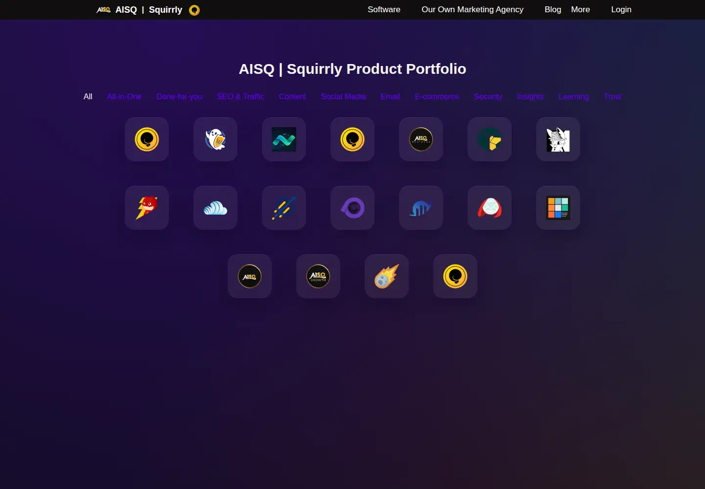 Screenshot of squirrly.co
