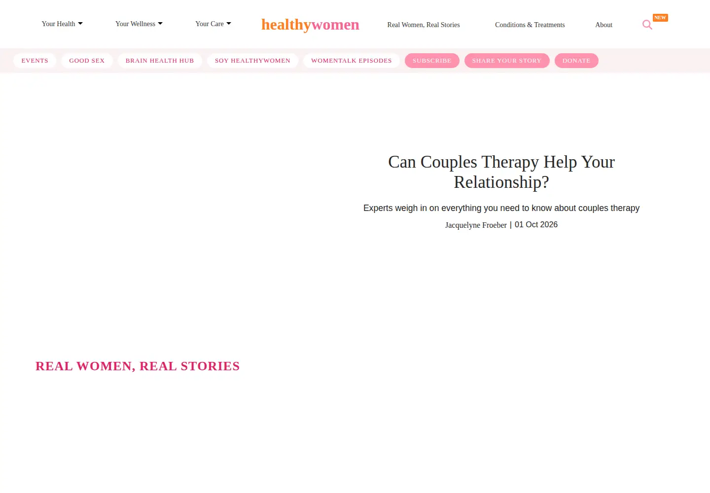 Screenshot of healthywomen.org