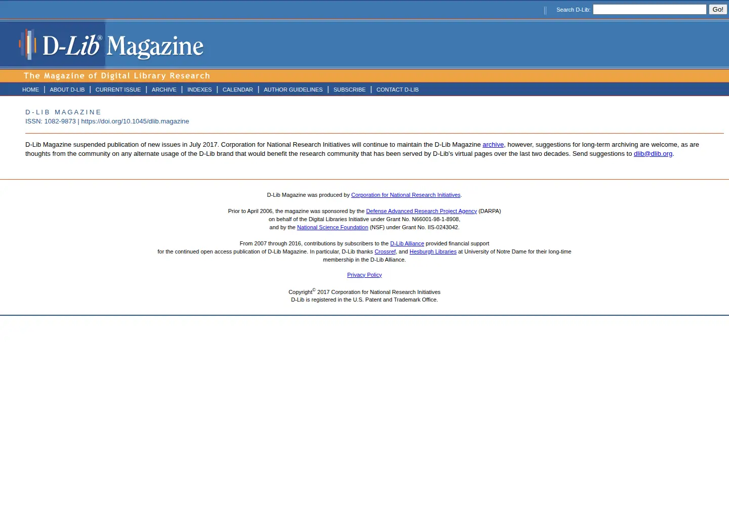Screenshot of dlib.org