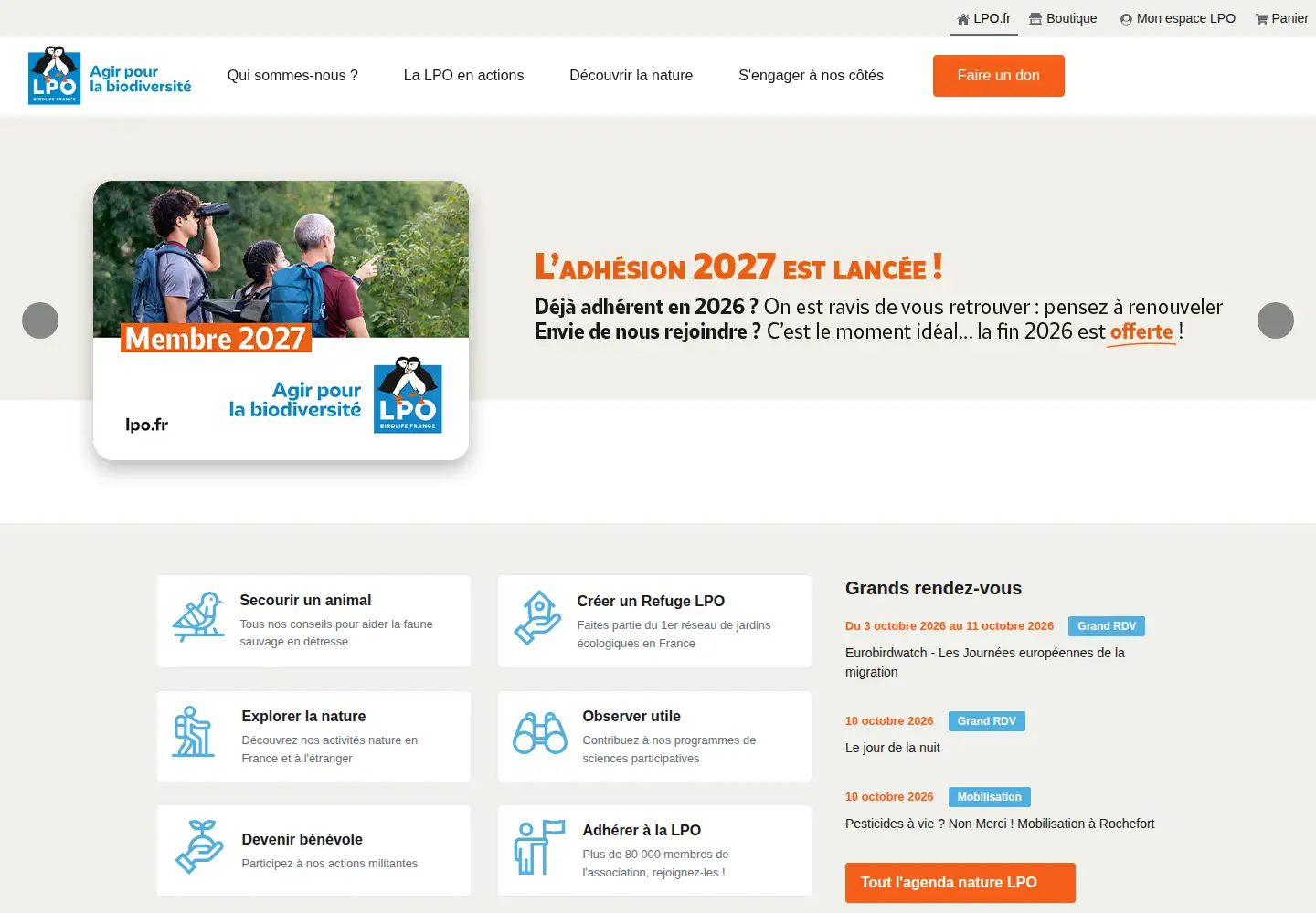 Screenshot of lpo.fr