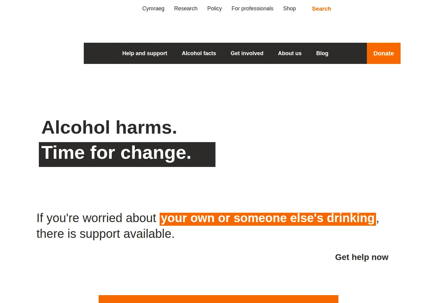 Screenshot of alcoholchange.org.uk