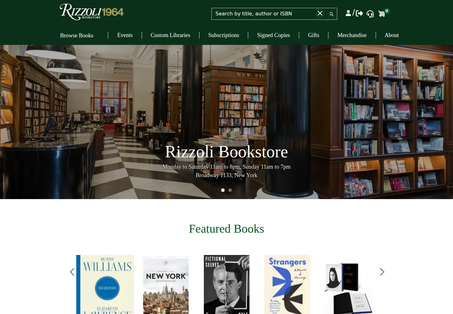 Screenshot of rizzolibookstore.com