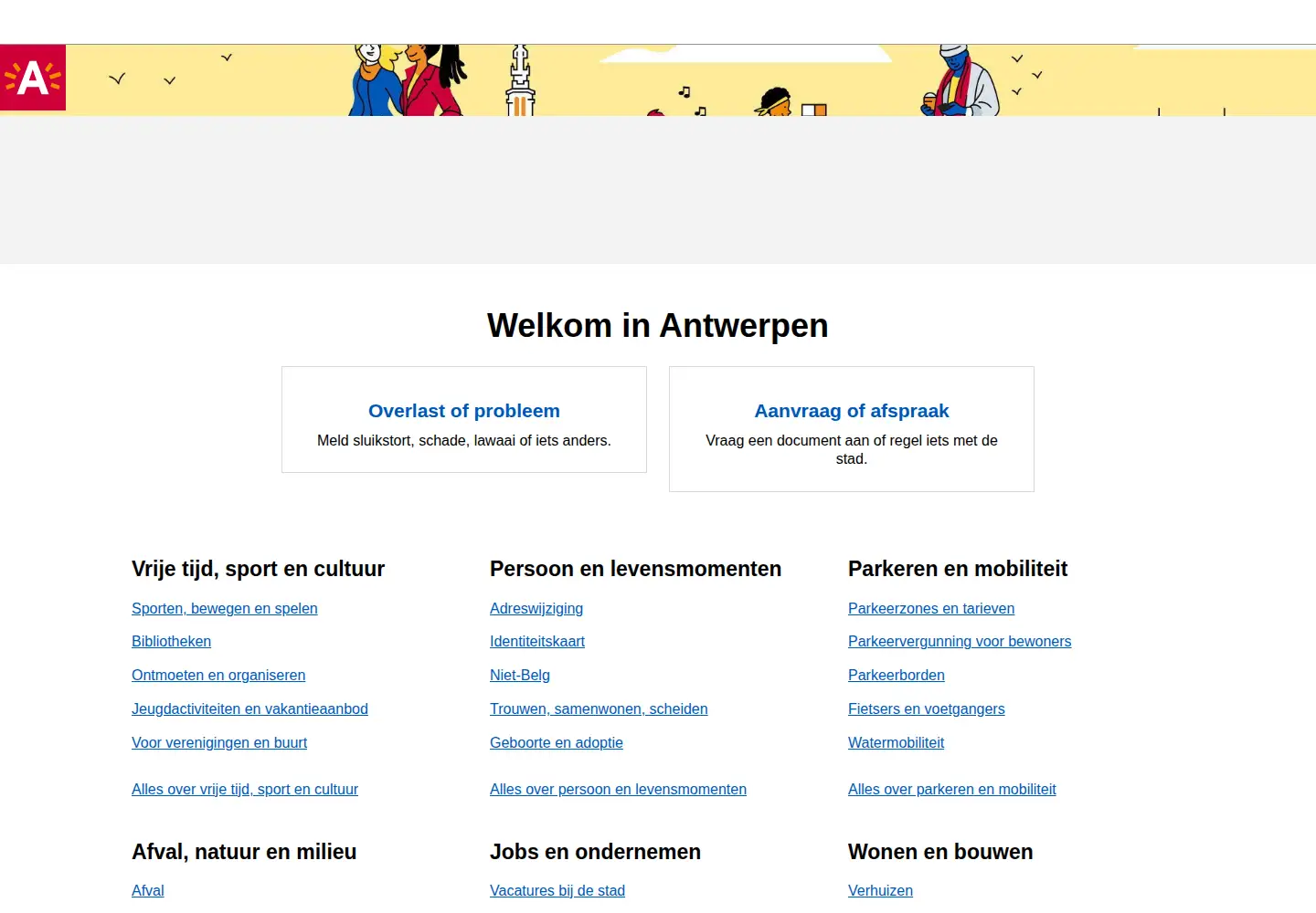 Screenshot of antwerpen.be