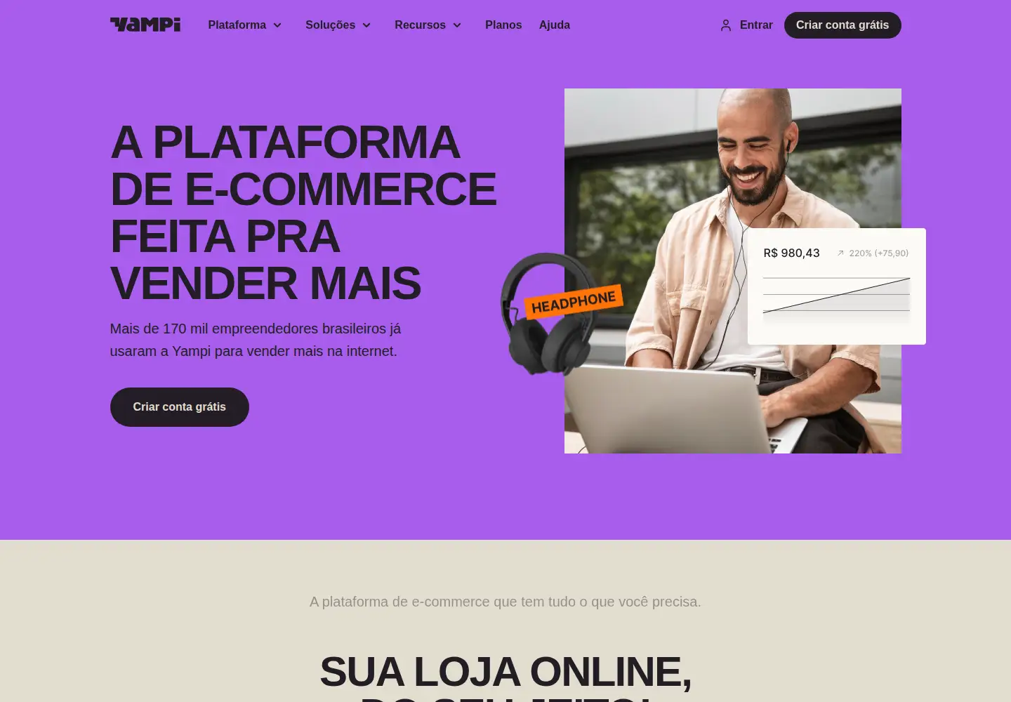 Screenshot of yampi.com.br