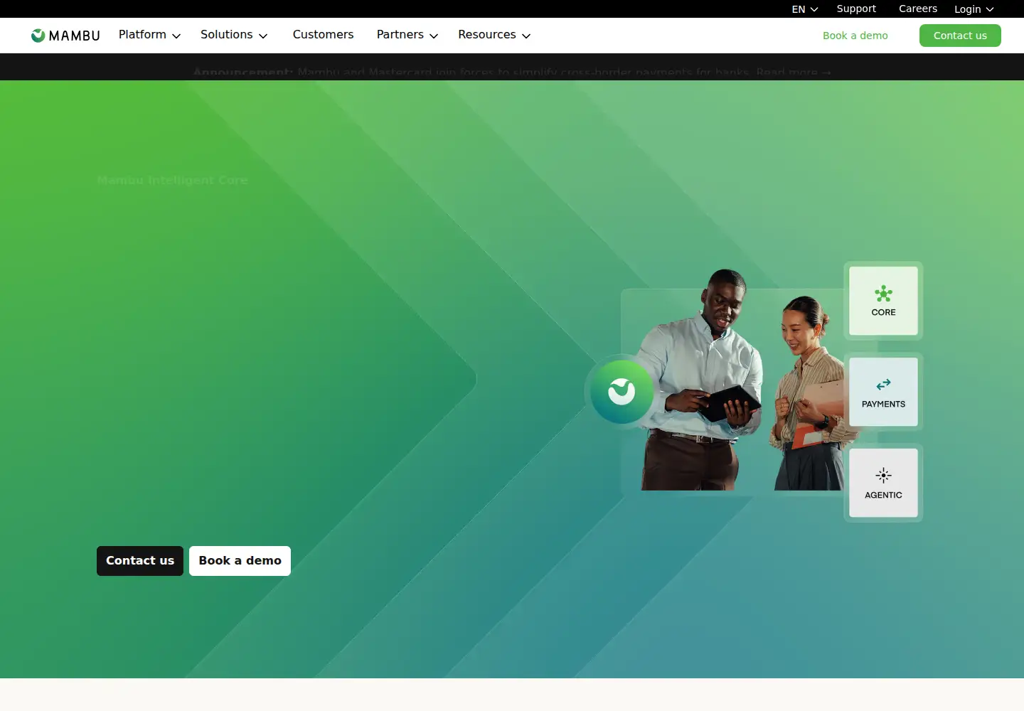 Screenshot of mambu.com