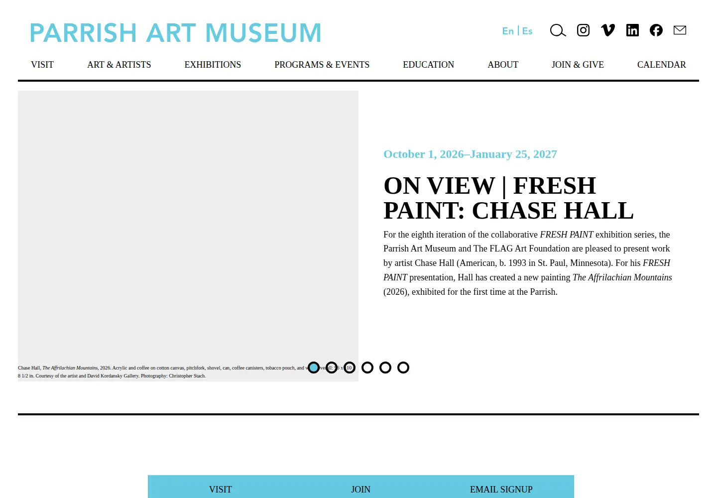 Screenshot of parrishart.org