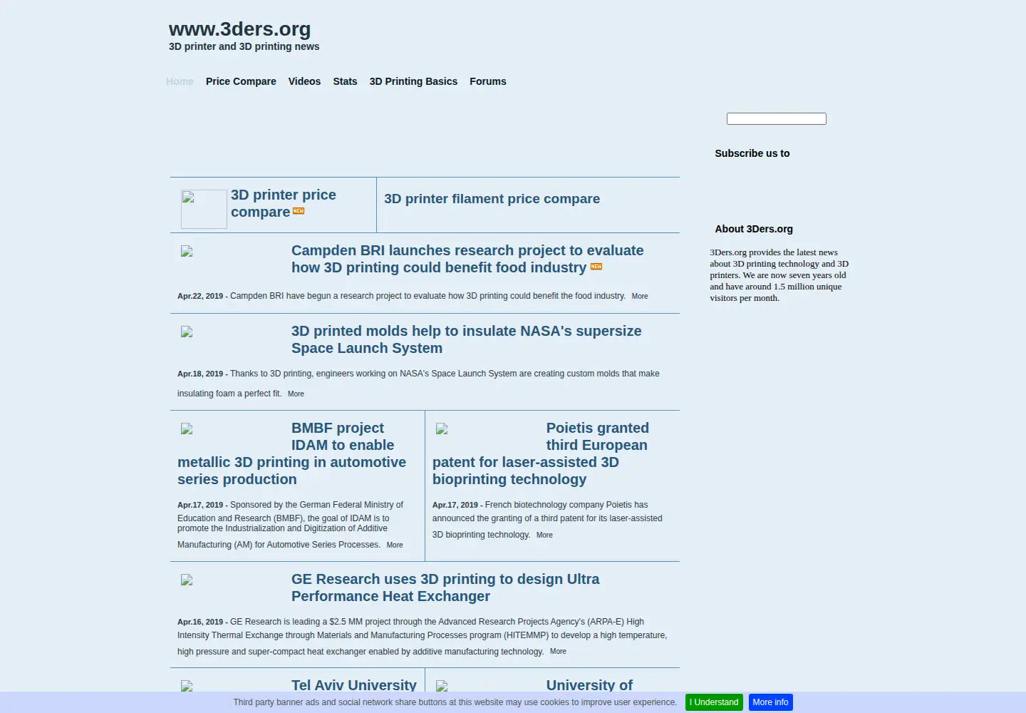 Screenshot of 3ders.org