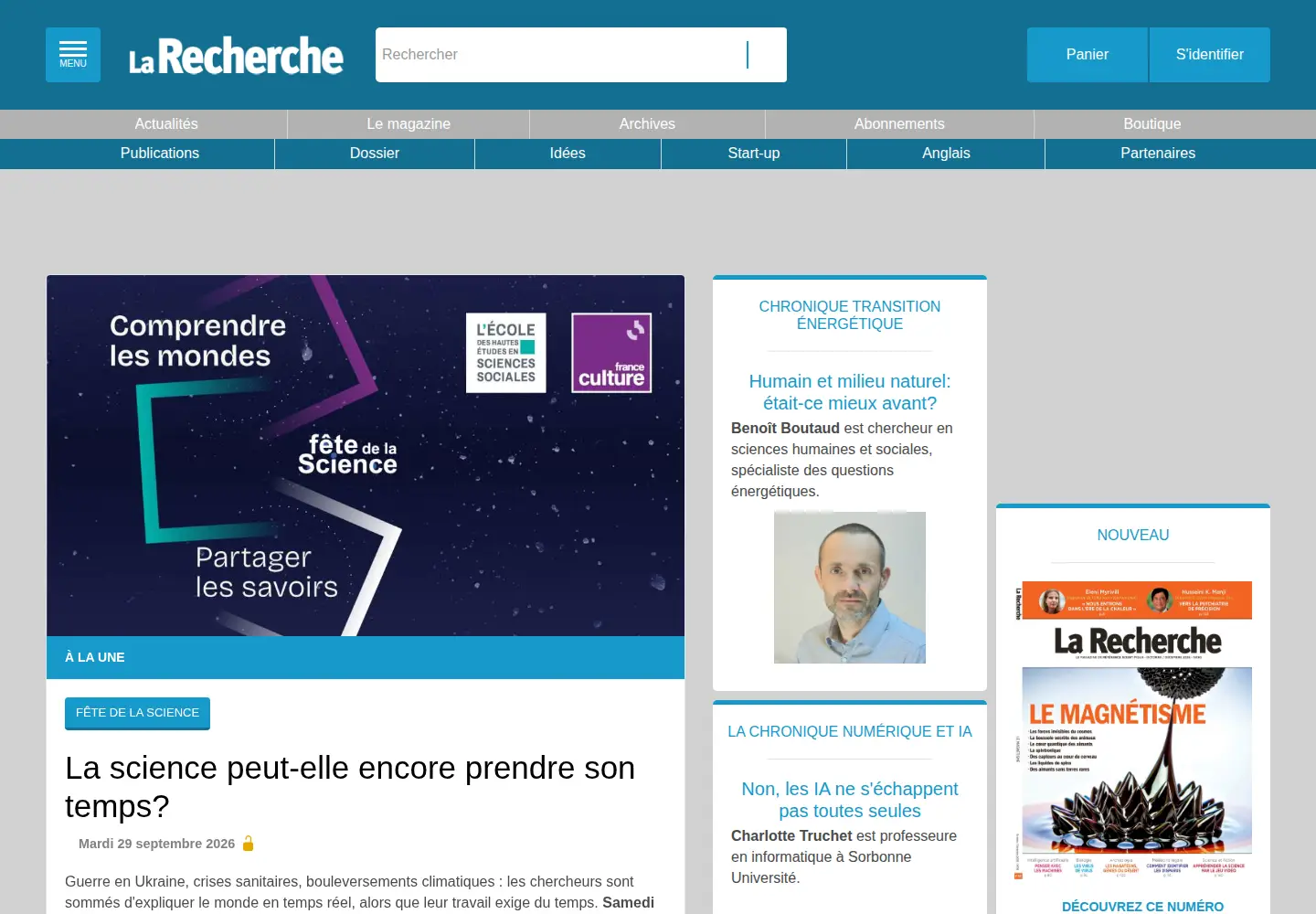 Screenshot of larecherche.fr