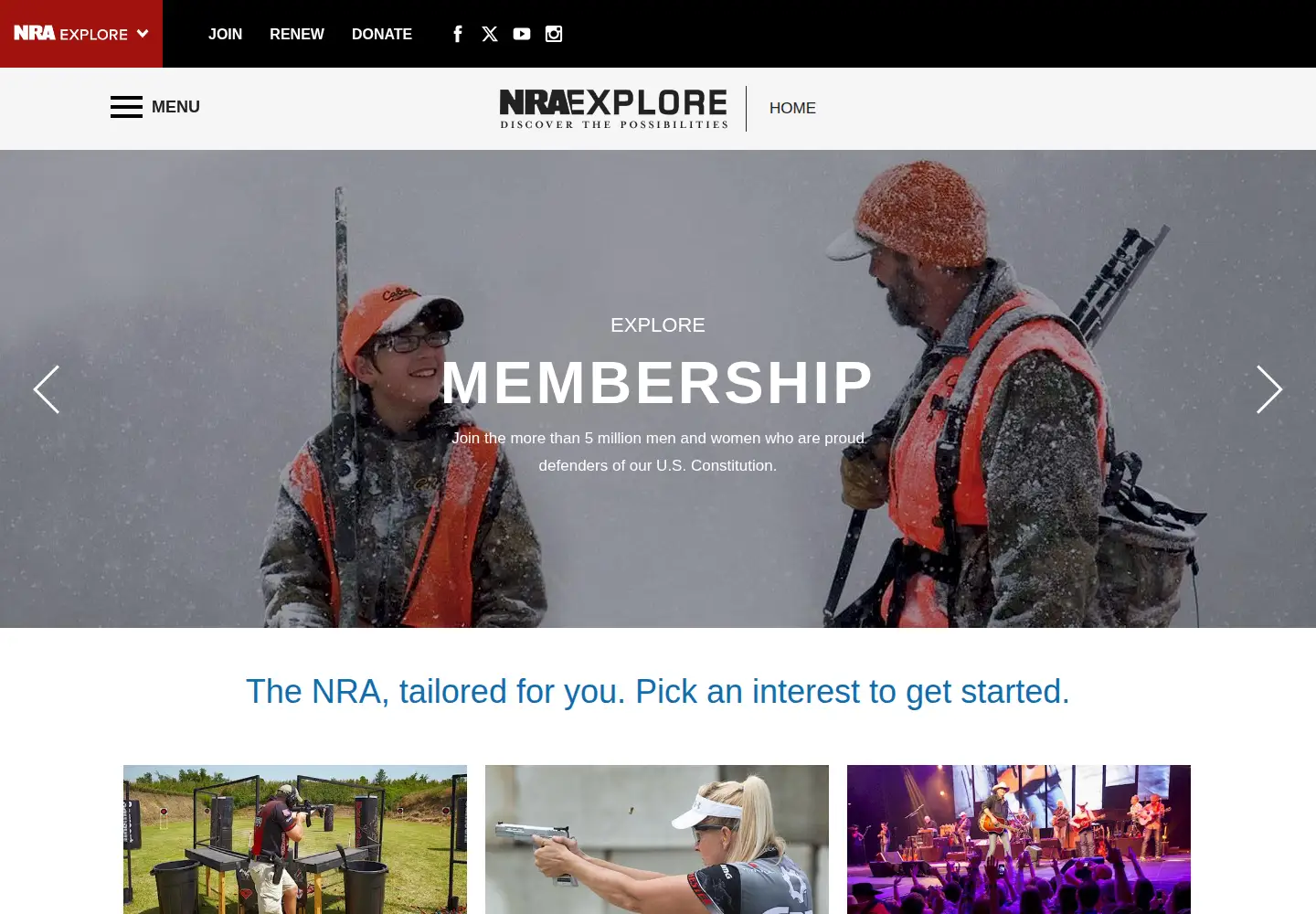 Screenshot of nrahq.org