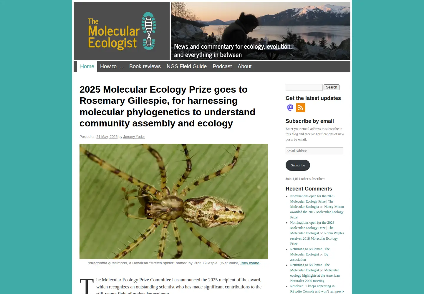 Screenshot of molecularecologist.com