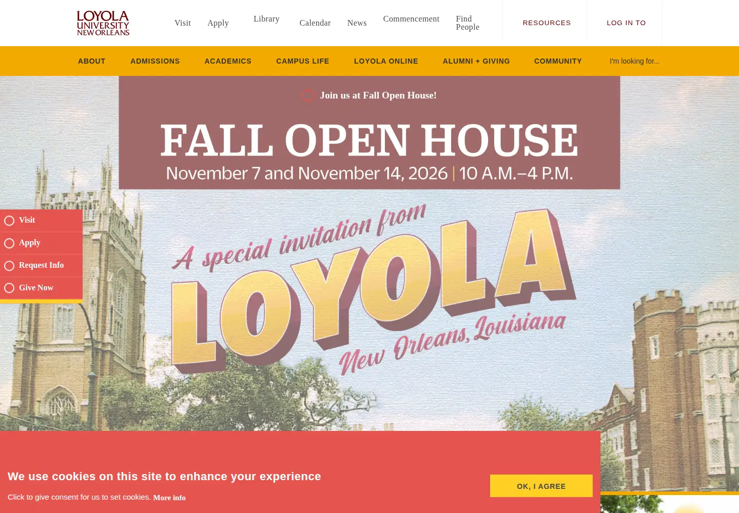 Screenshot of loyno.edu