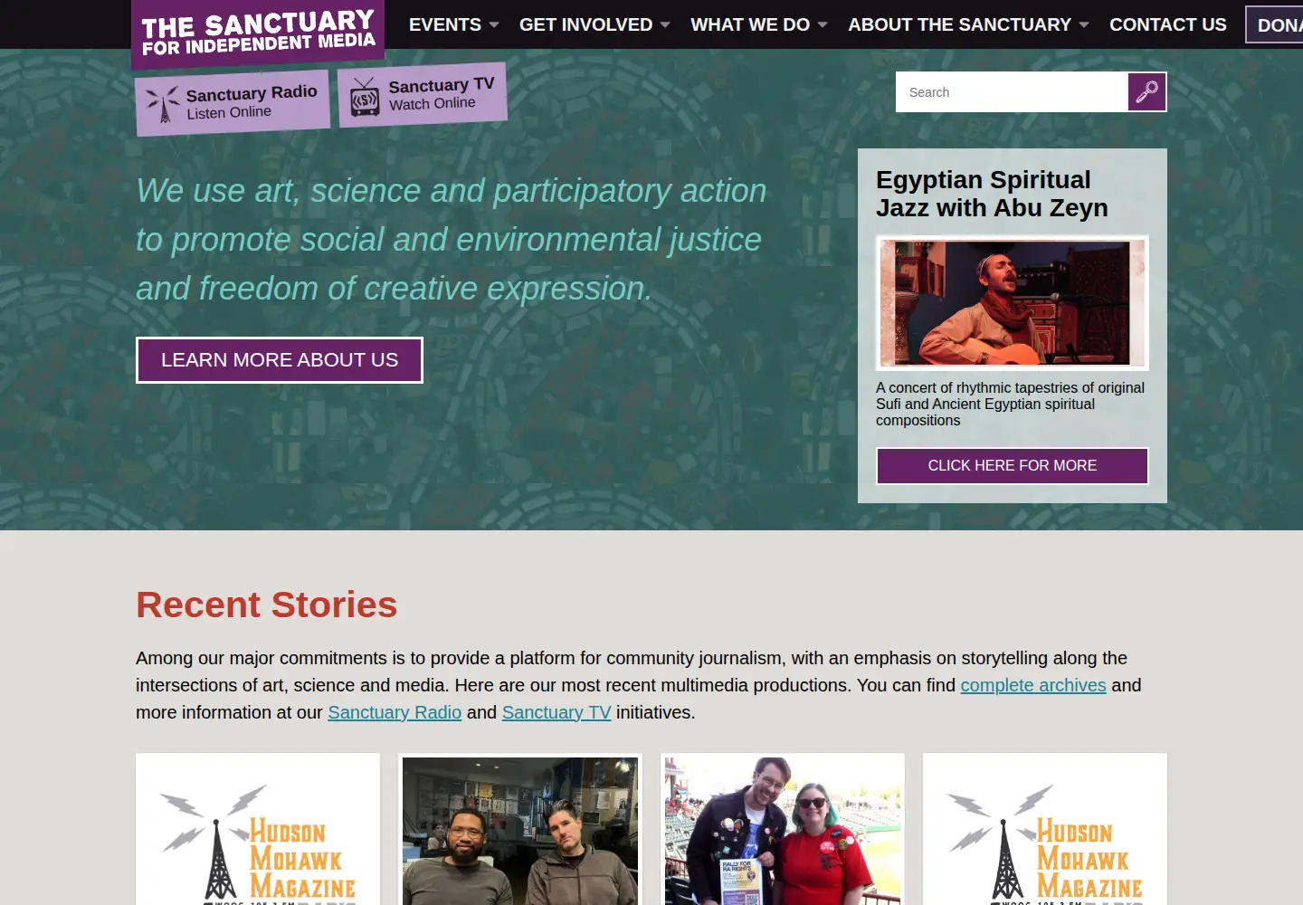 Screenshot of mediasanctuary.org