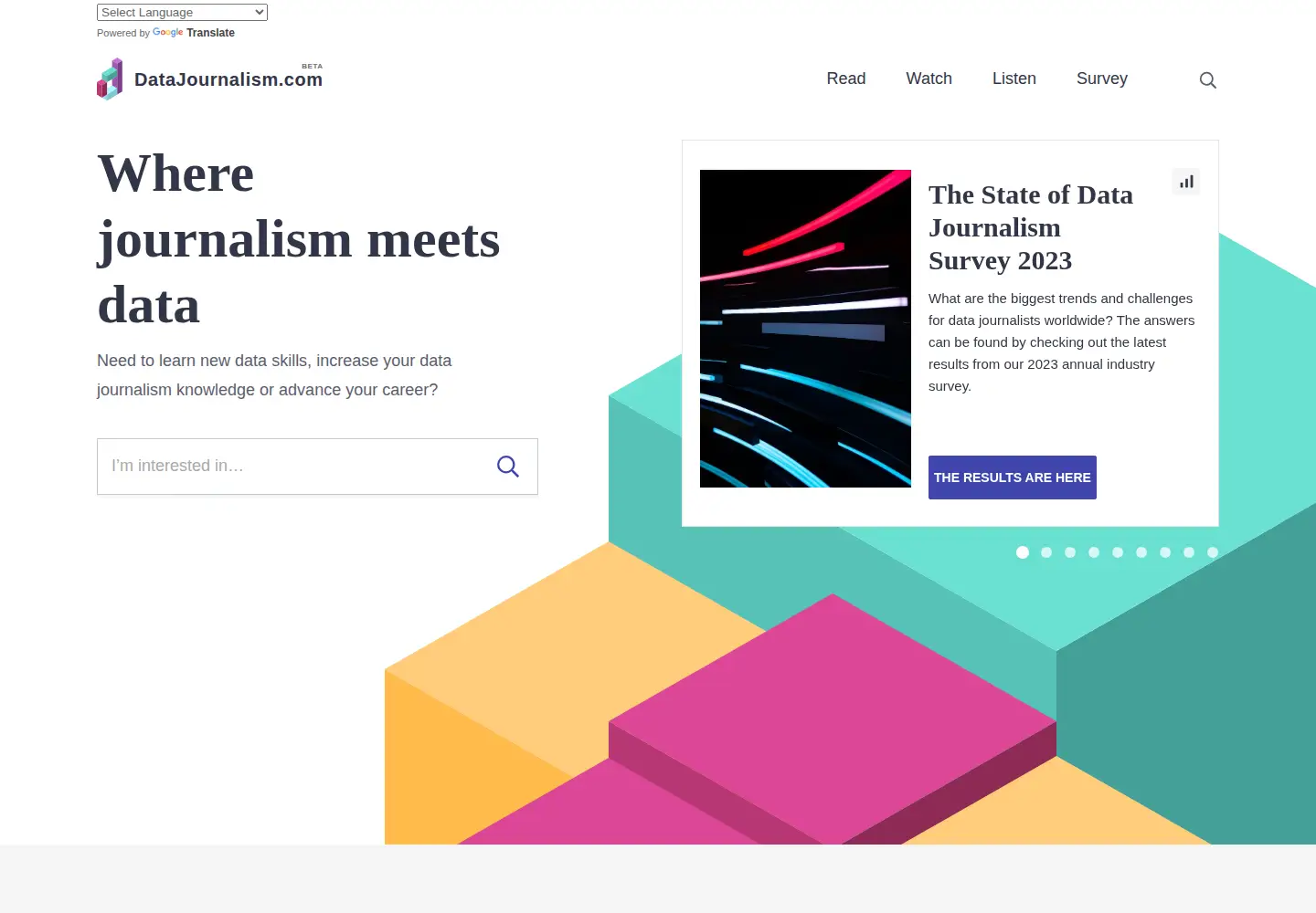 Screenshot of datajournalism.com