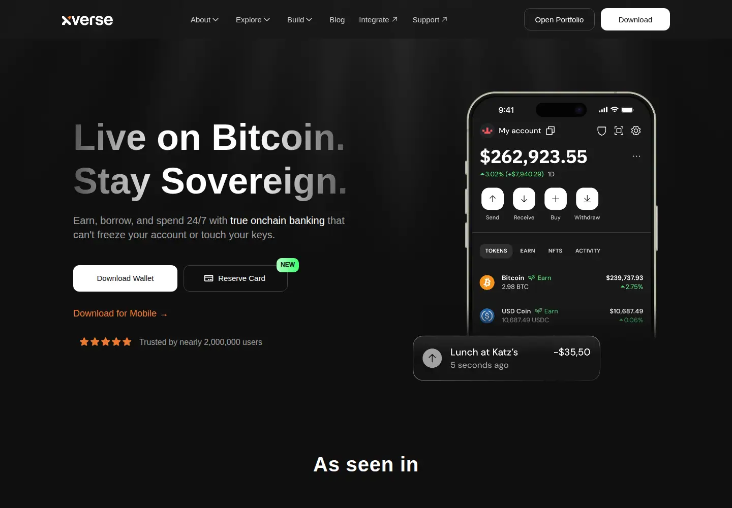 Screenshot of xverse.app