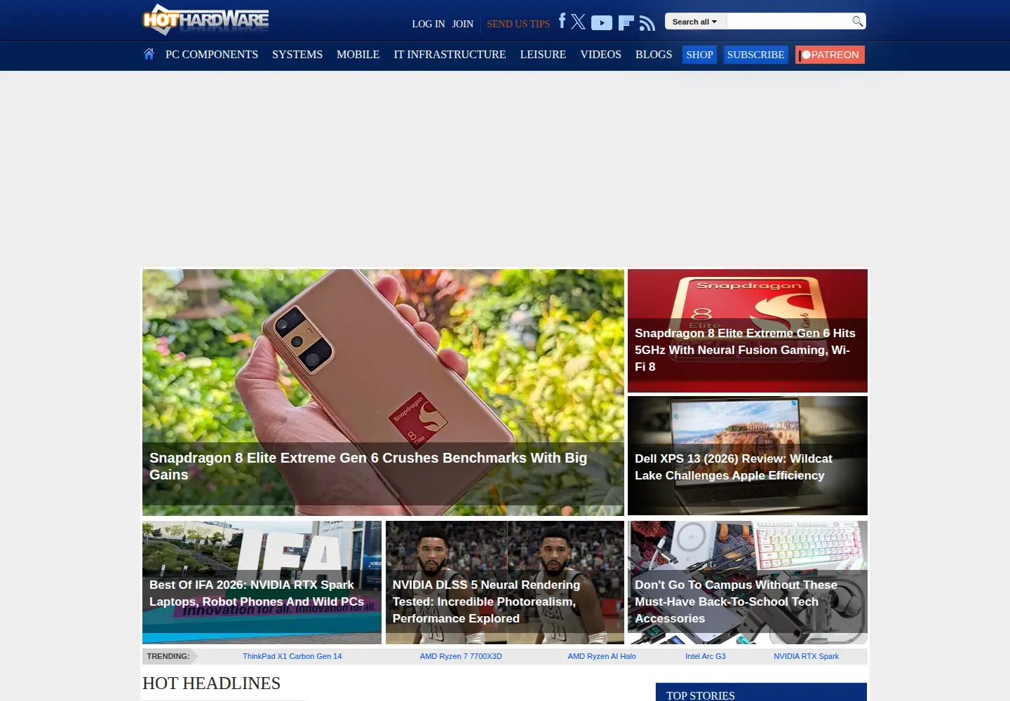 Screenshot of hothardware.com