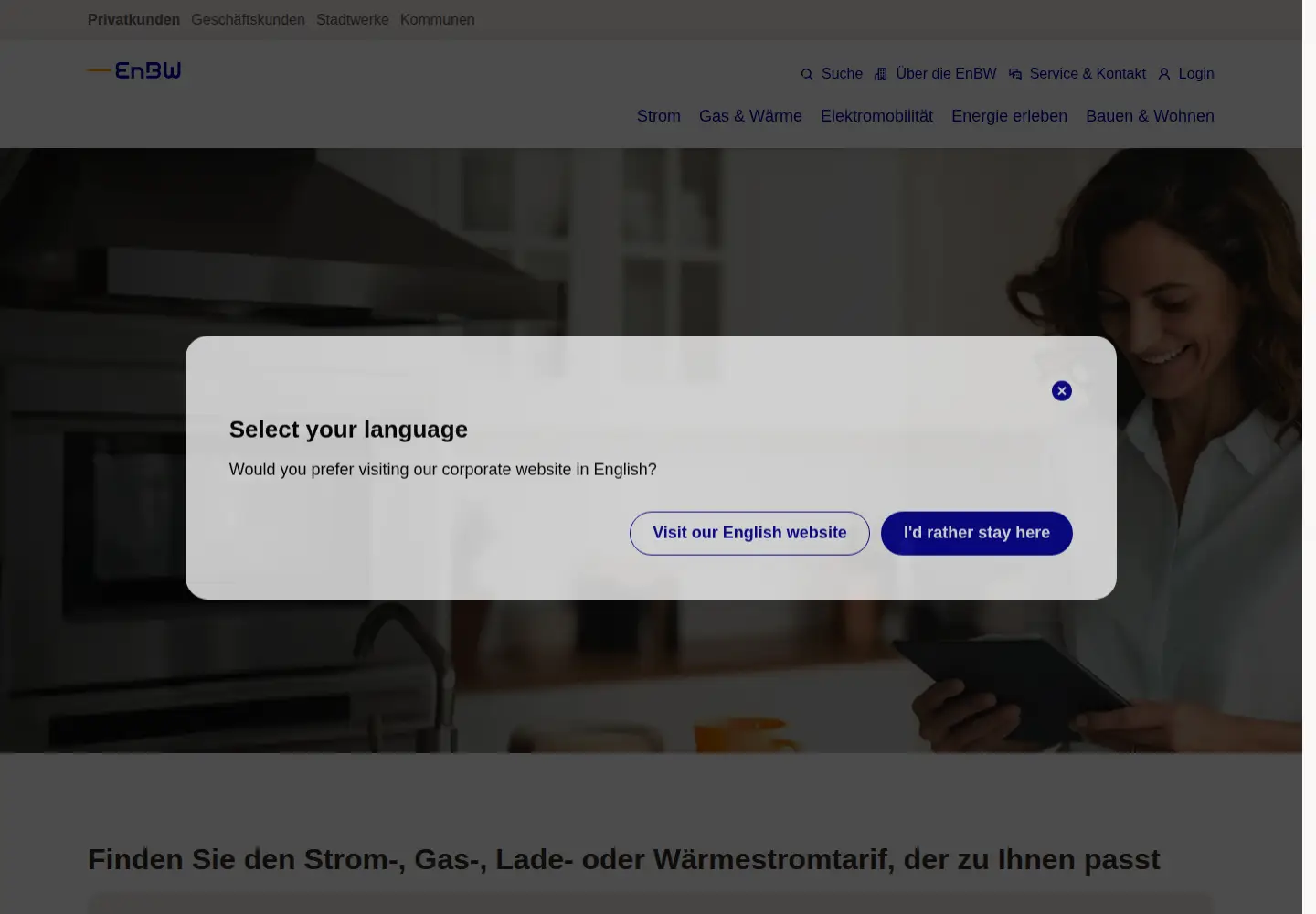 Screenshot of enbw.com