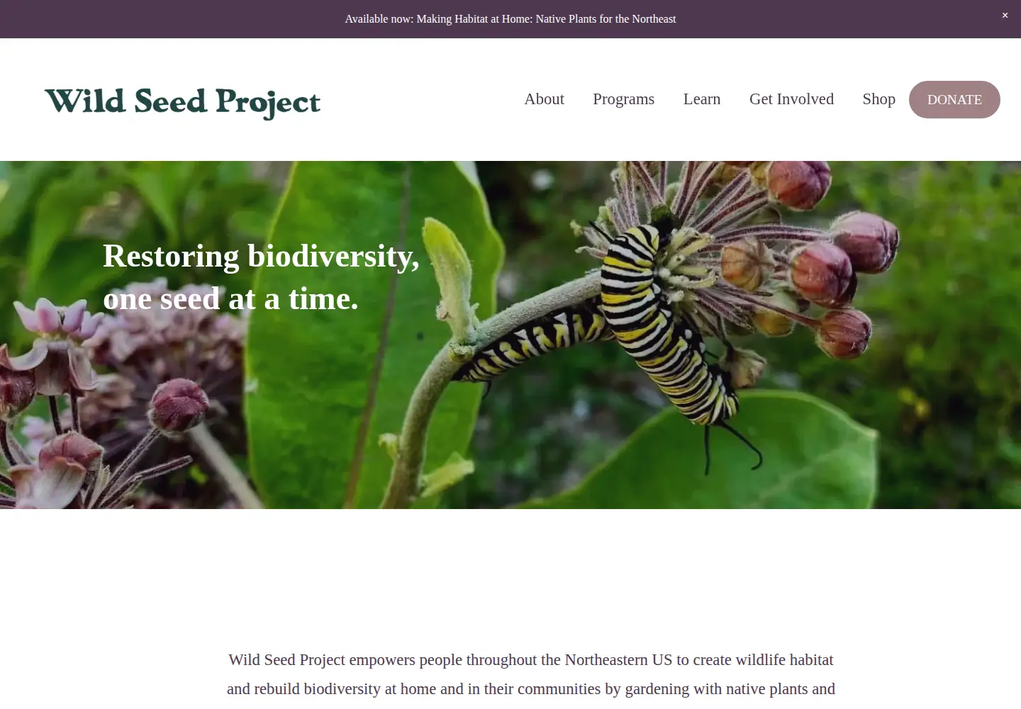 Screenshot of wildseedproject.net
