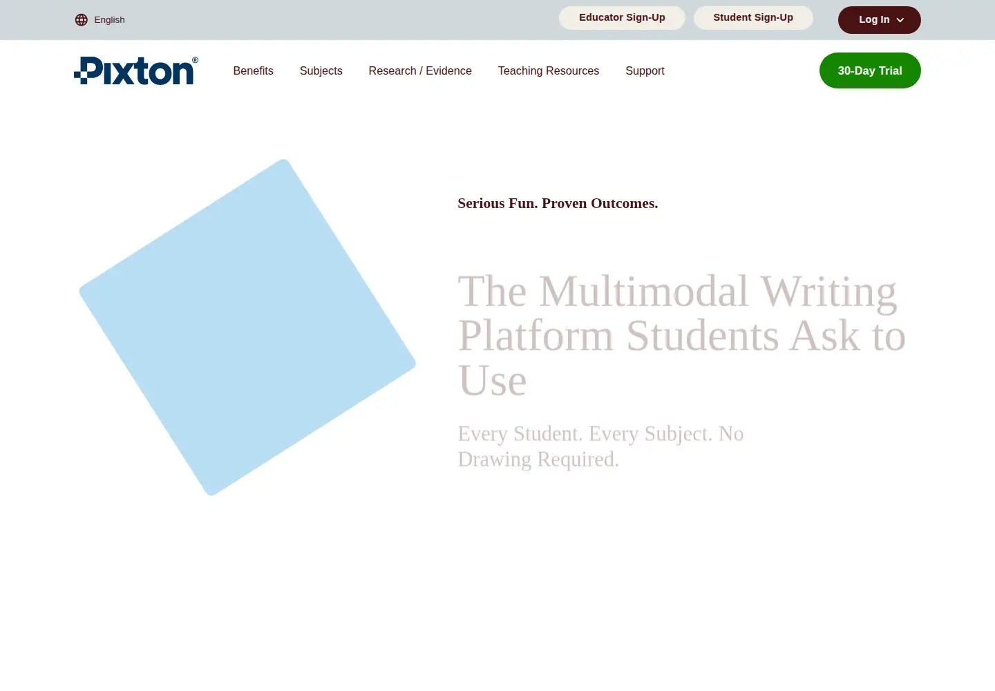 Screenshot of pixton.com