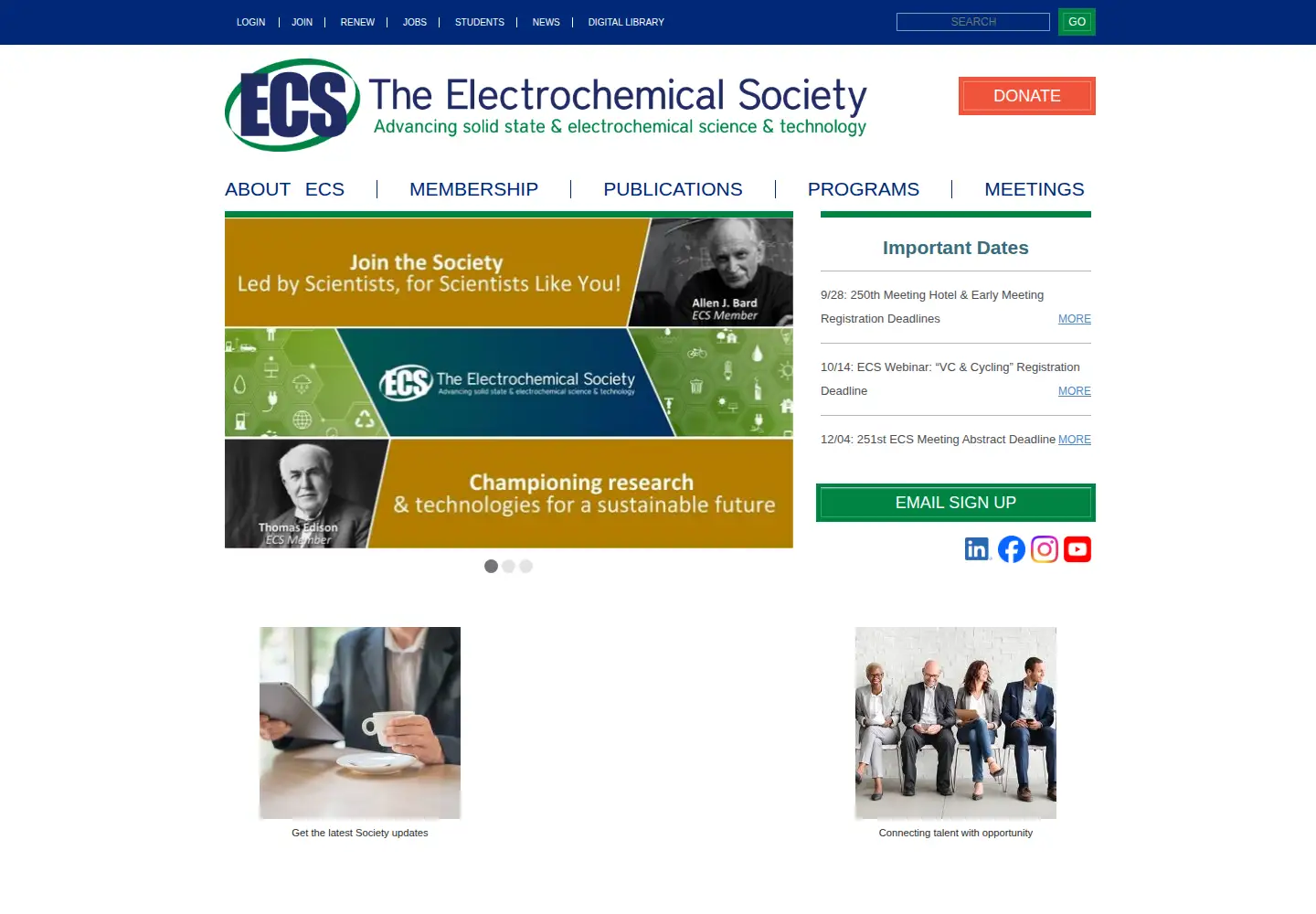 Screenshot of electrochem.org