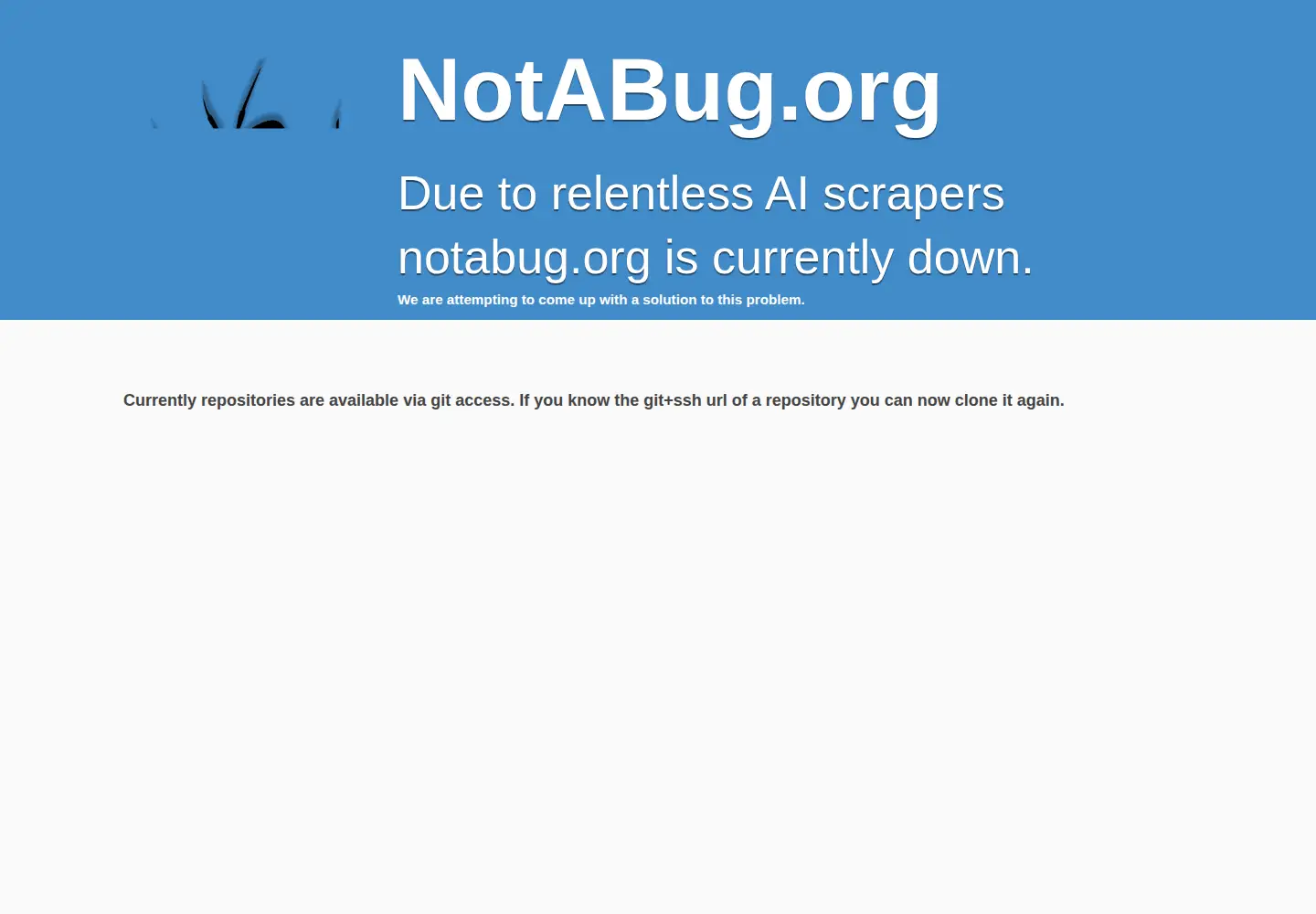Screenshot of notabug.org