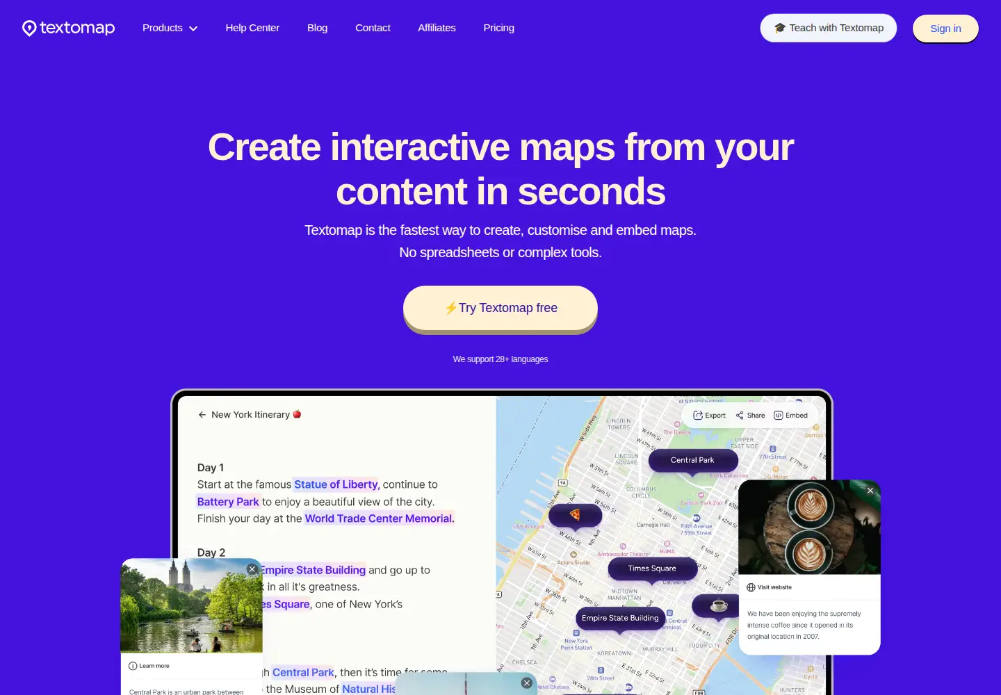 Screenshot of textomap.com