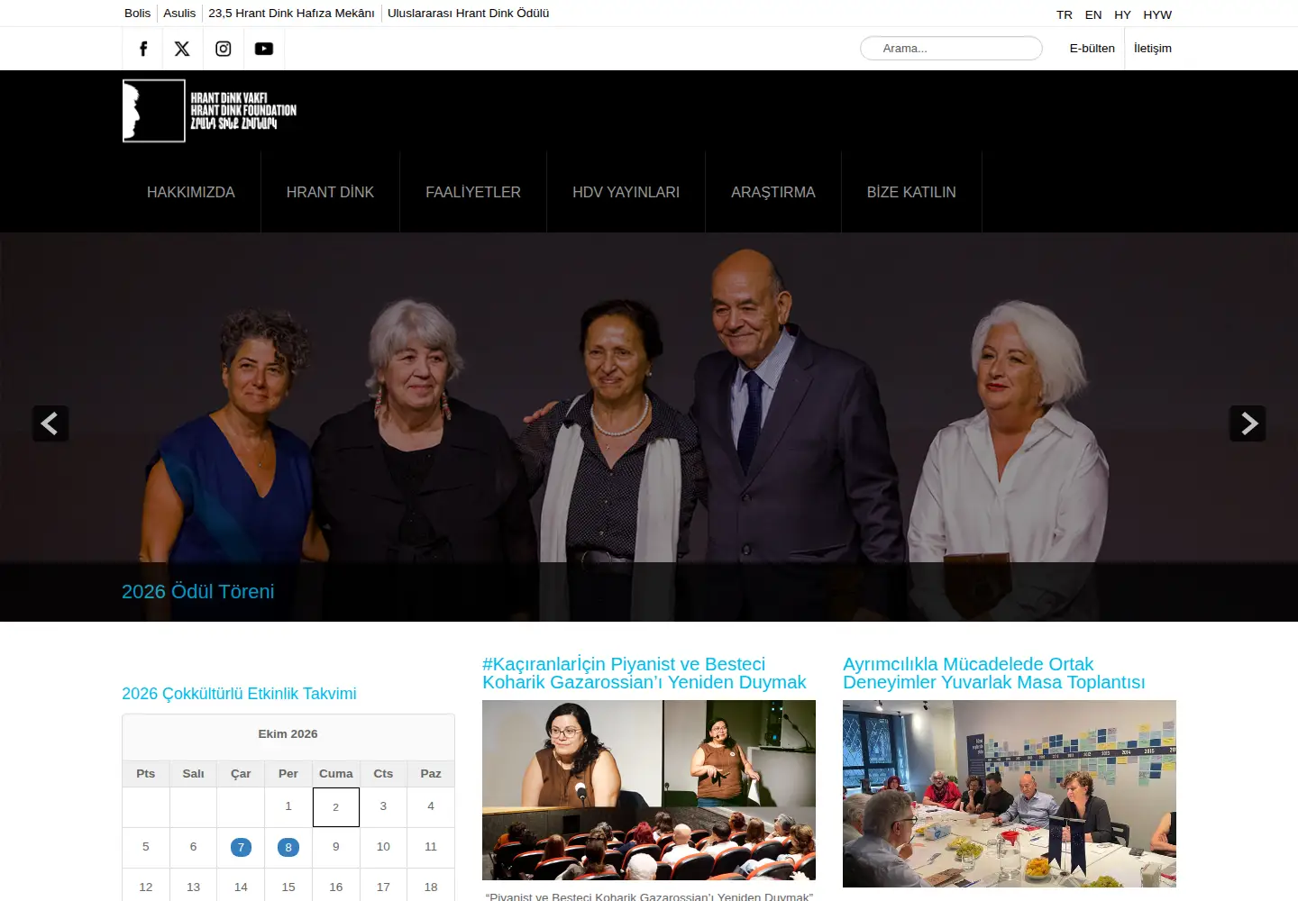 Screenshot of hrantdink.org