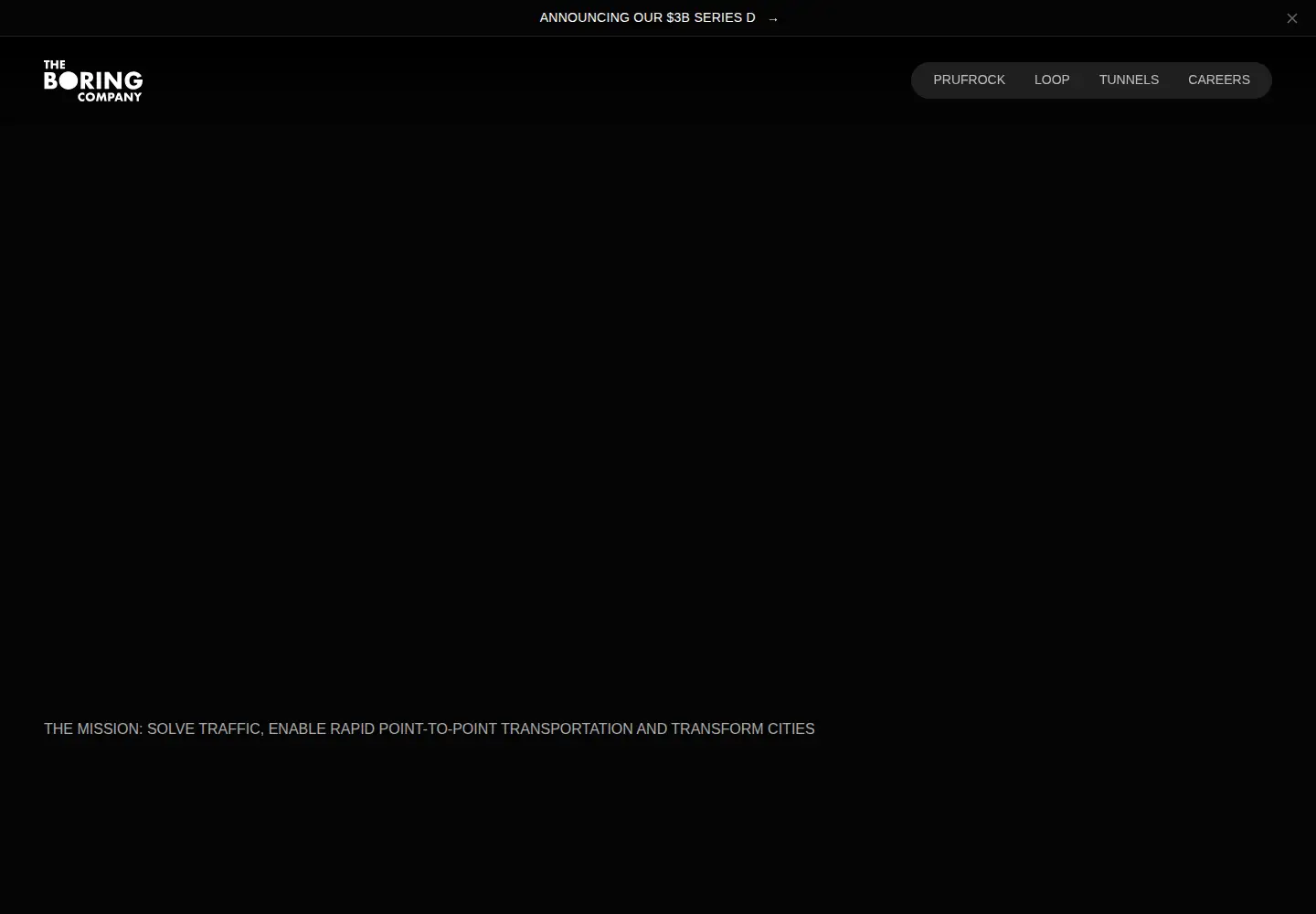 Screenshot of boringcompany.com