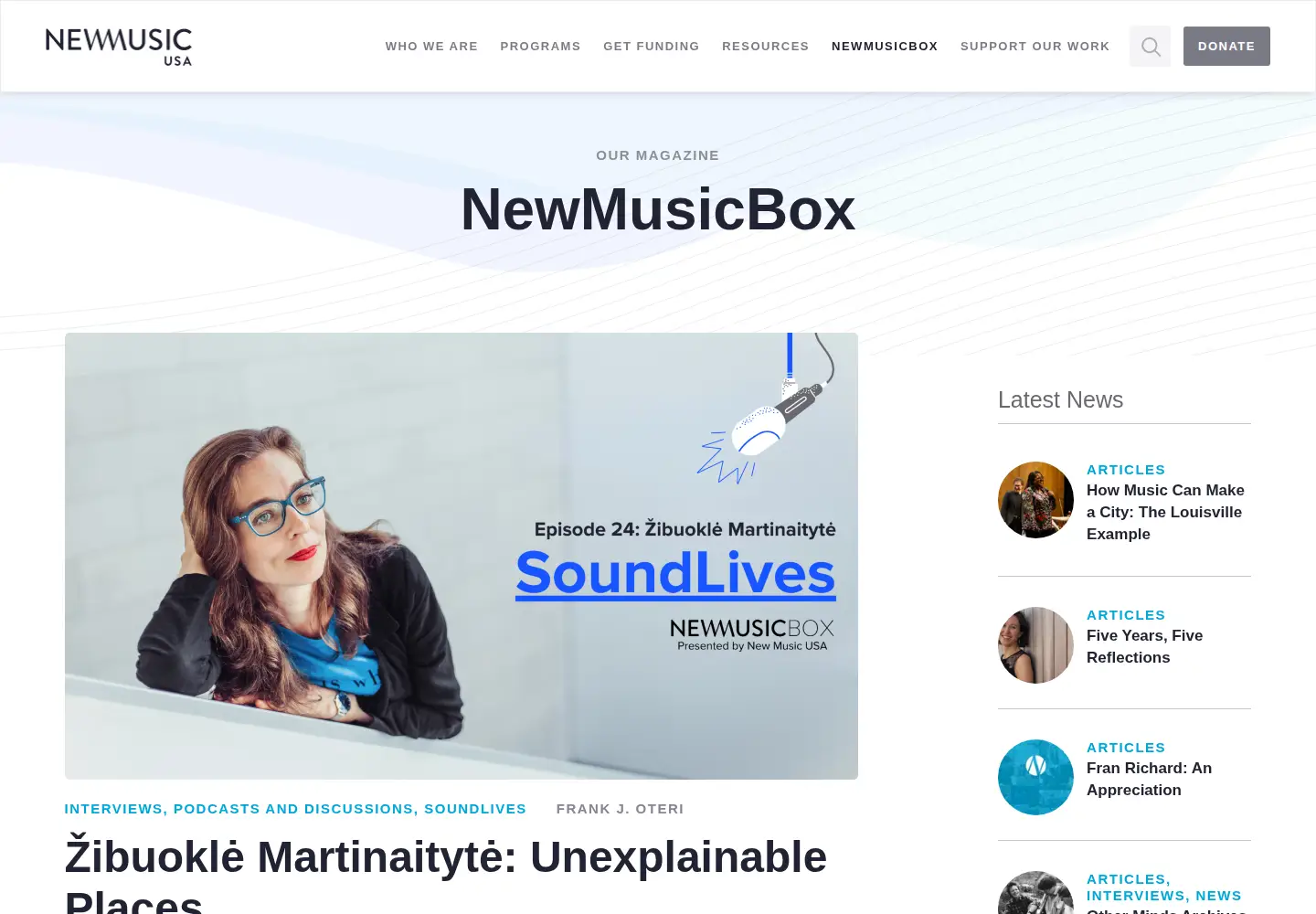 Screenshot of newmusicbox.org
