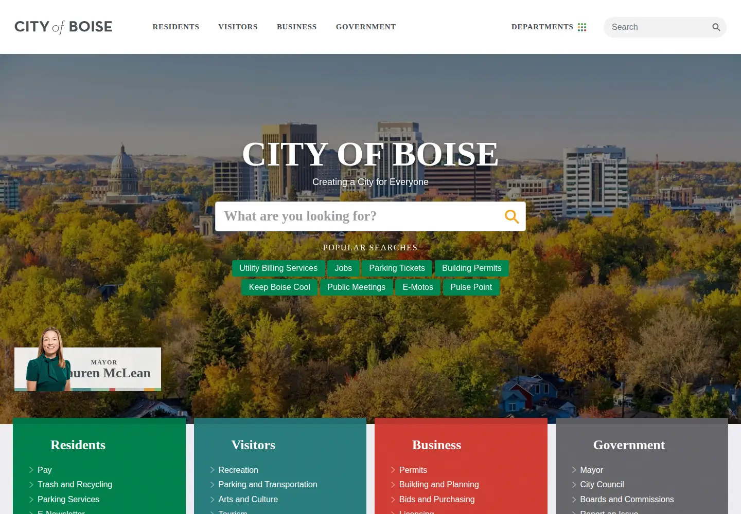 Screenshot of cityofboise.org