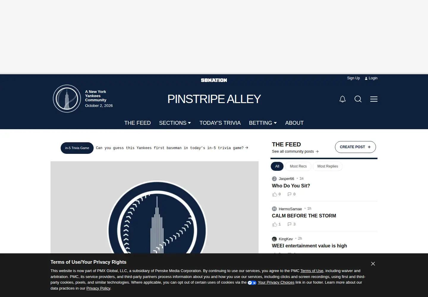 Screenshot of pinstripealley.com