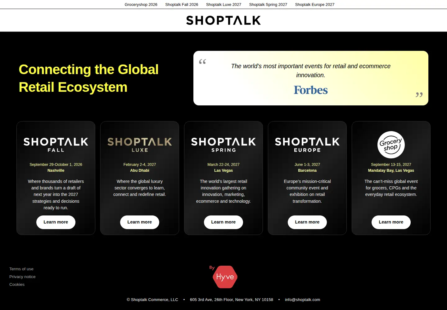 Screenshot of shoptalk.com