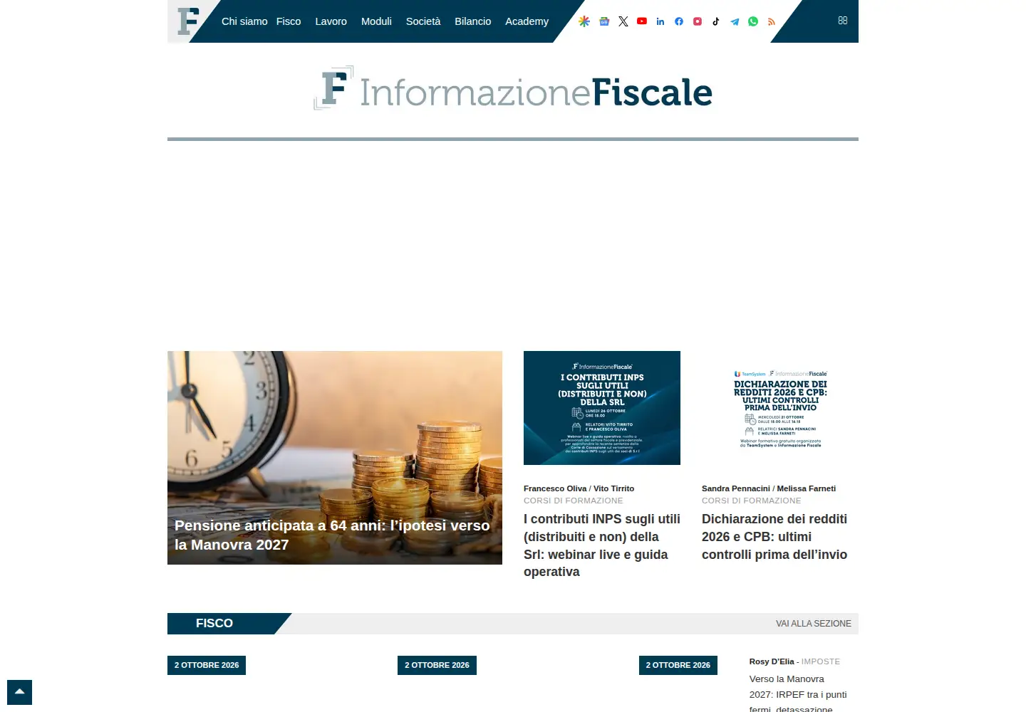 Screenshot of informazionefiscale.it