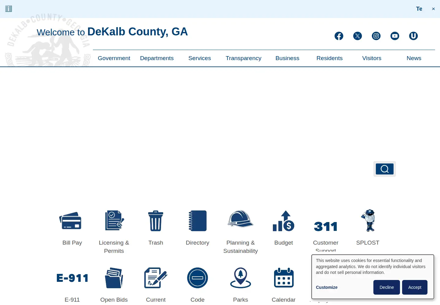Screenshot of dekalbcountyga.gov