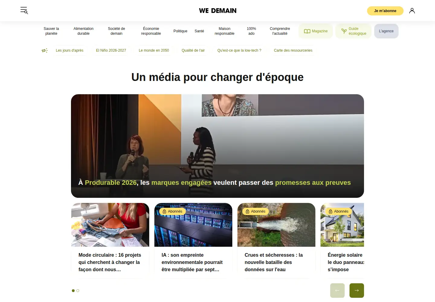 Captured homepage of wedemain.fr in the current scan