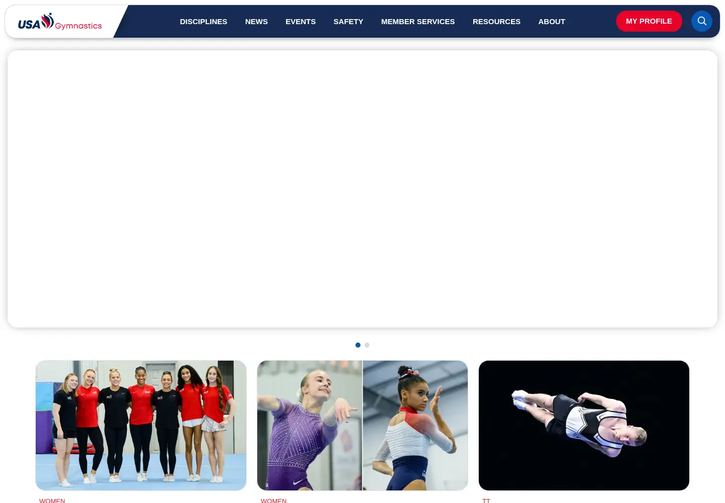Screenshot of usagym.org