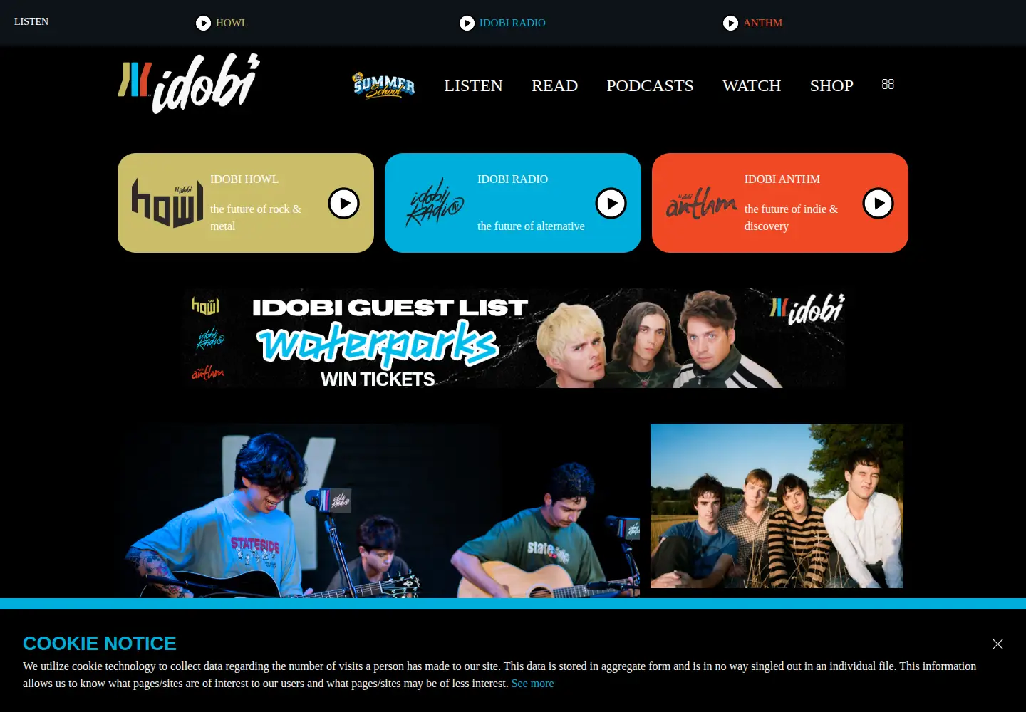 Captured homepage of idobi.com in the current scan