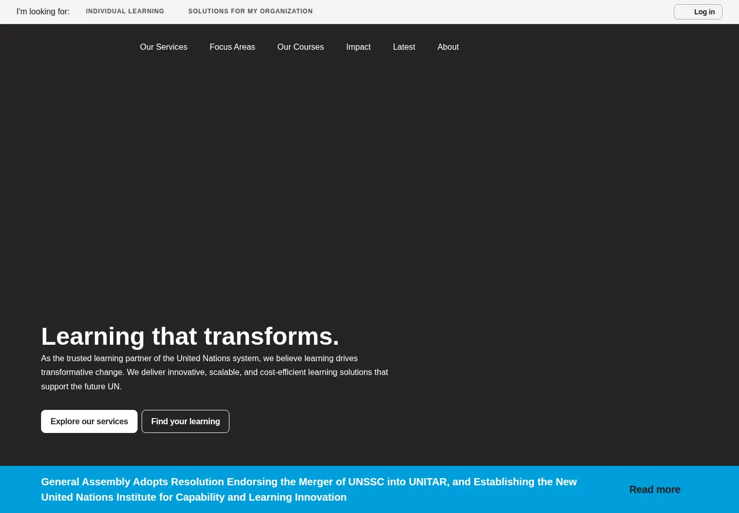 Screenshot of unssc.org