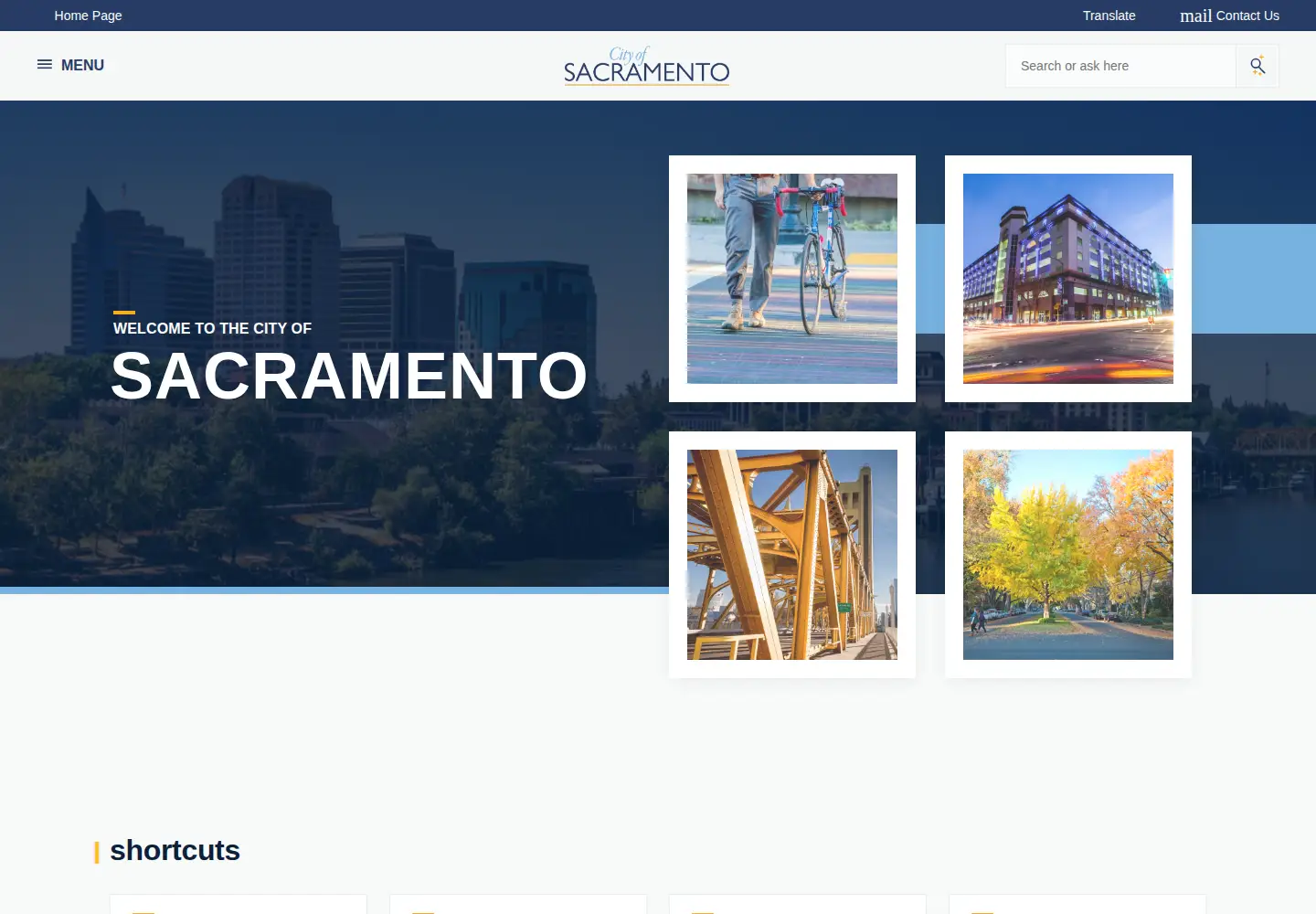 Screenshot of cityofsacramento.org