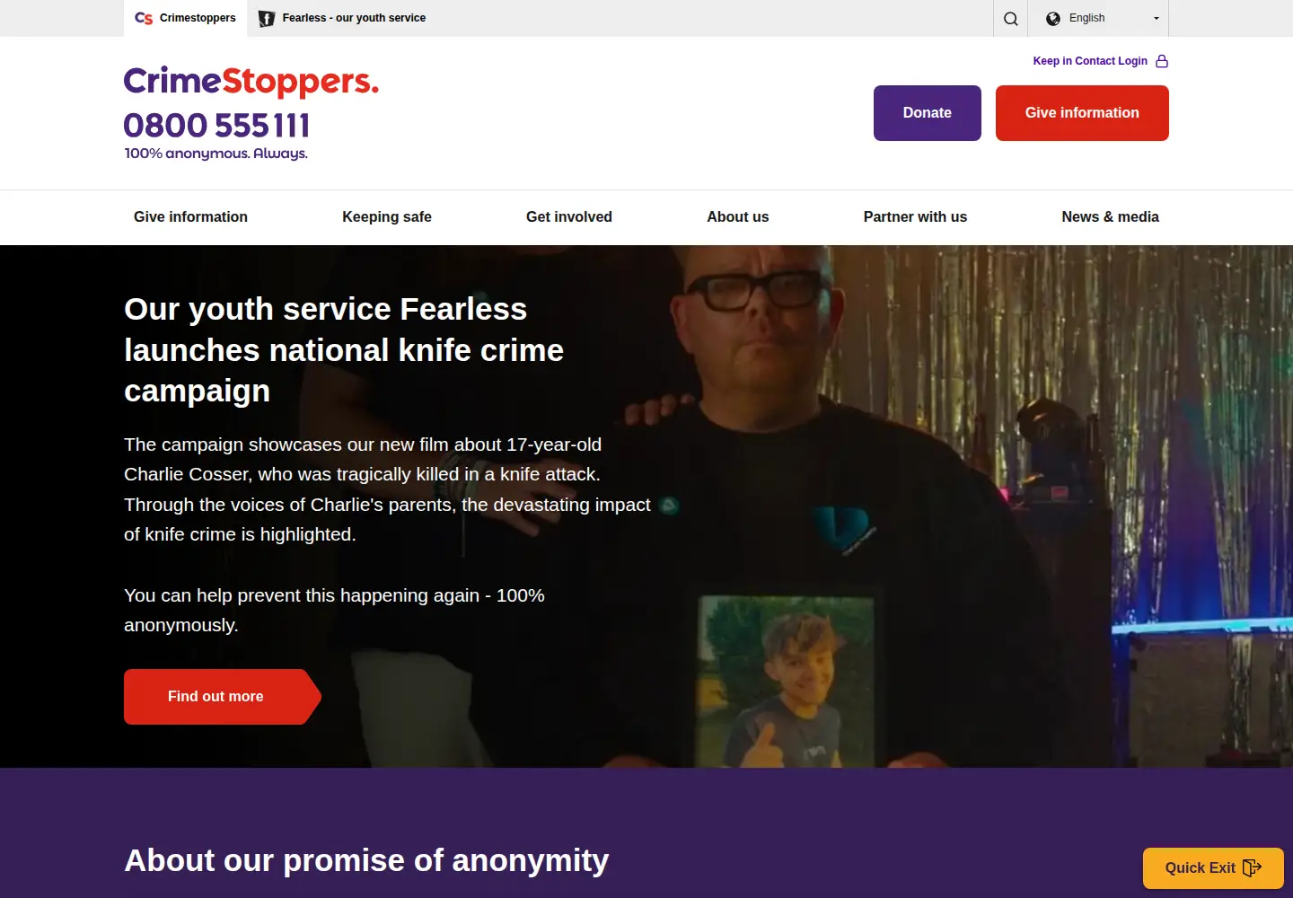 Screenshot of crimestoppers-uk.org