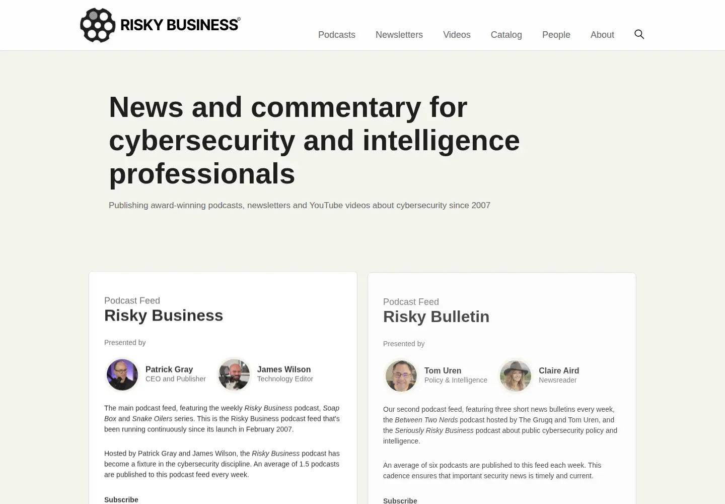 Screenshot of risky.biz