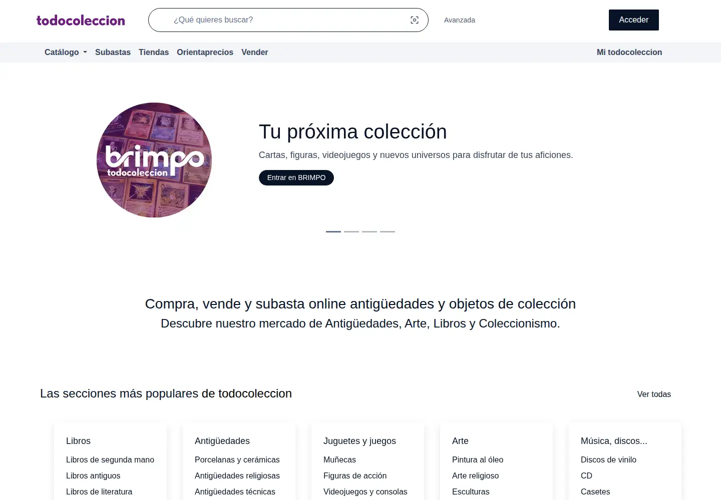 Screenshot of todocoleccion.net