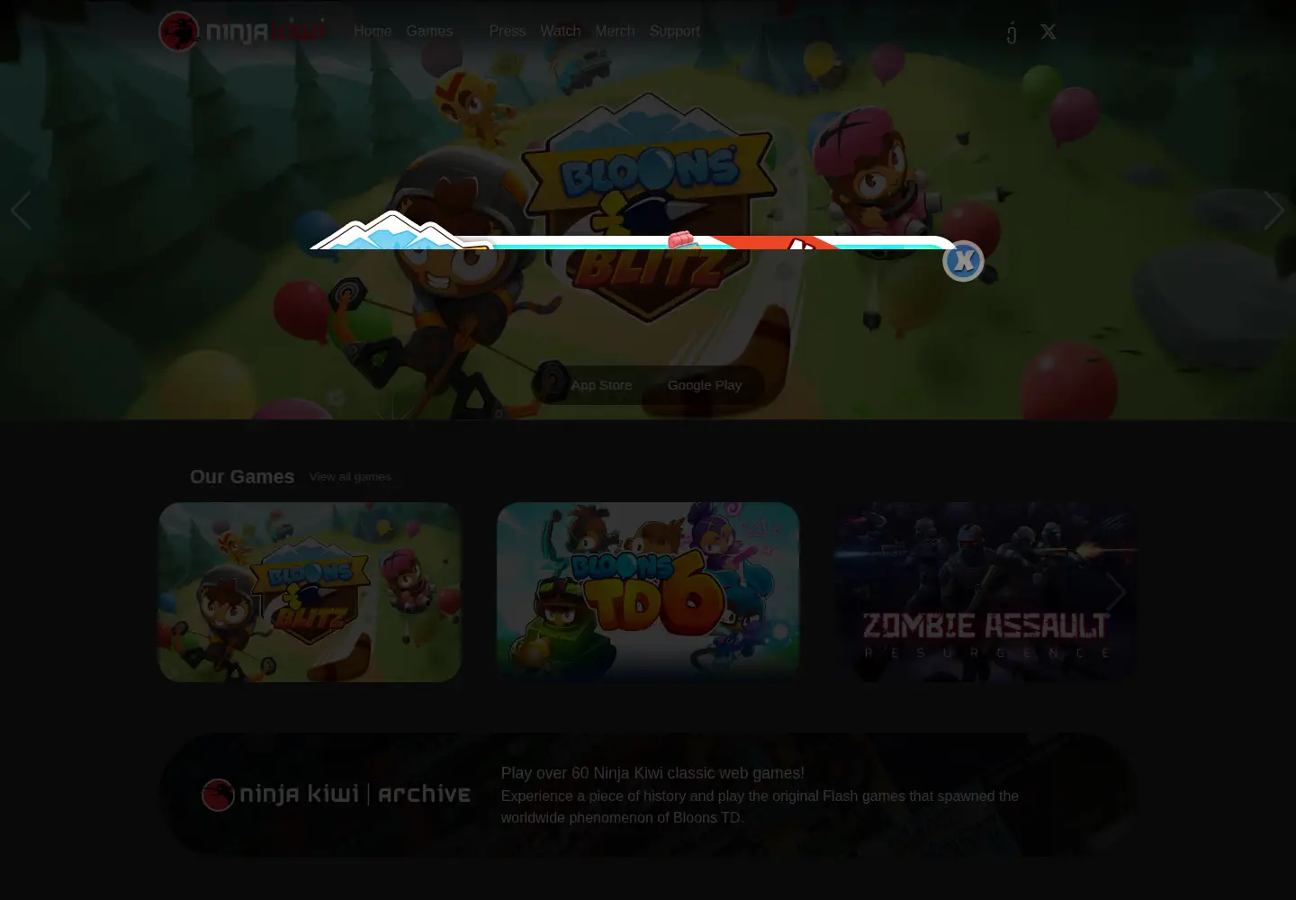 Screenshot of ninjakiwi.com